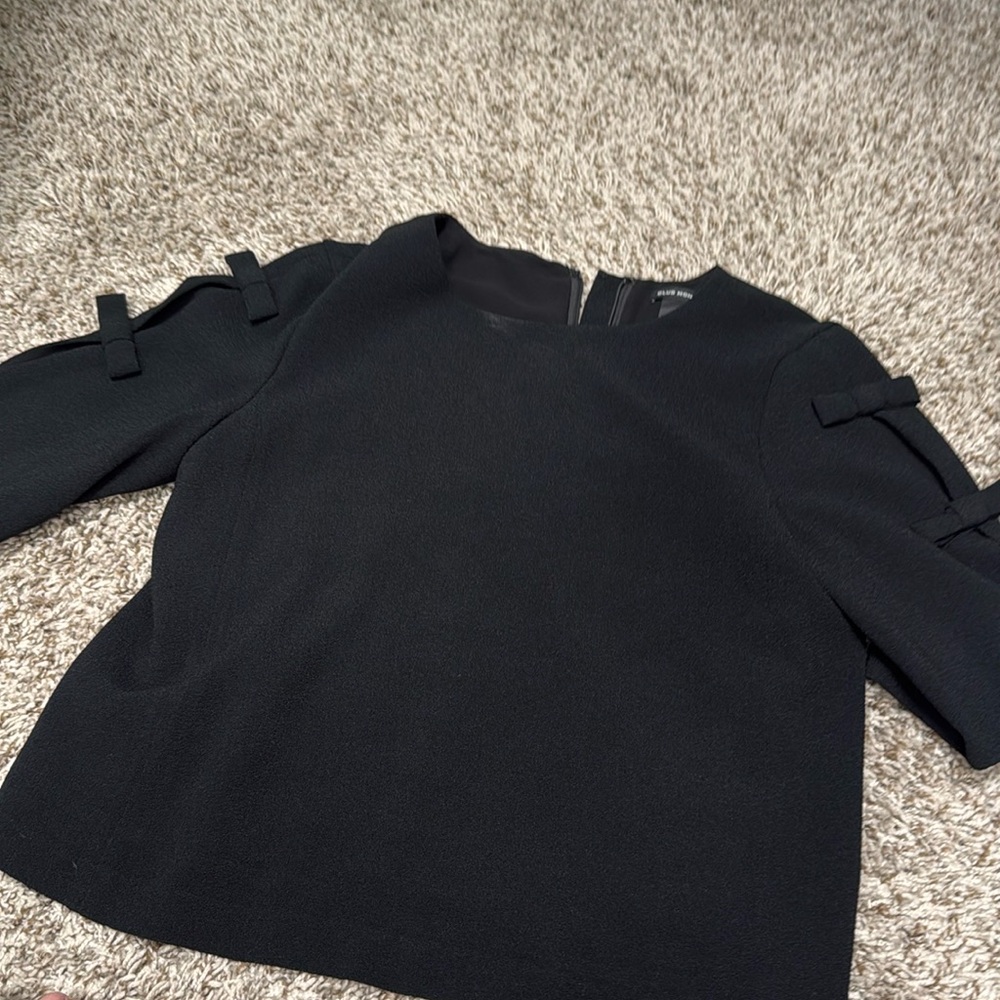 Club Monaco black ribbon top